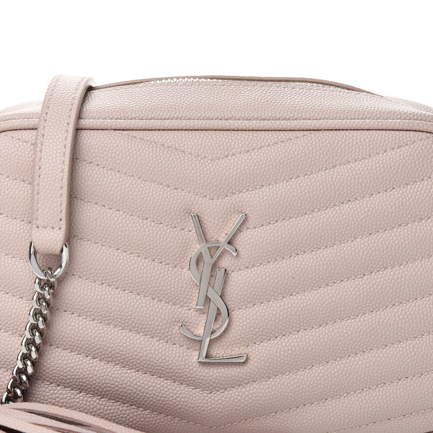 Saint Laurent Grain De Poudre Matelasse Monogram Mini Lou Camera Bag Marble Pink 10 of 10
