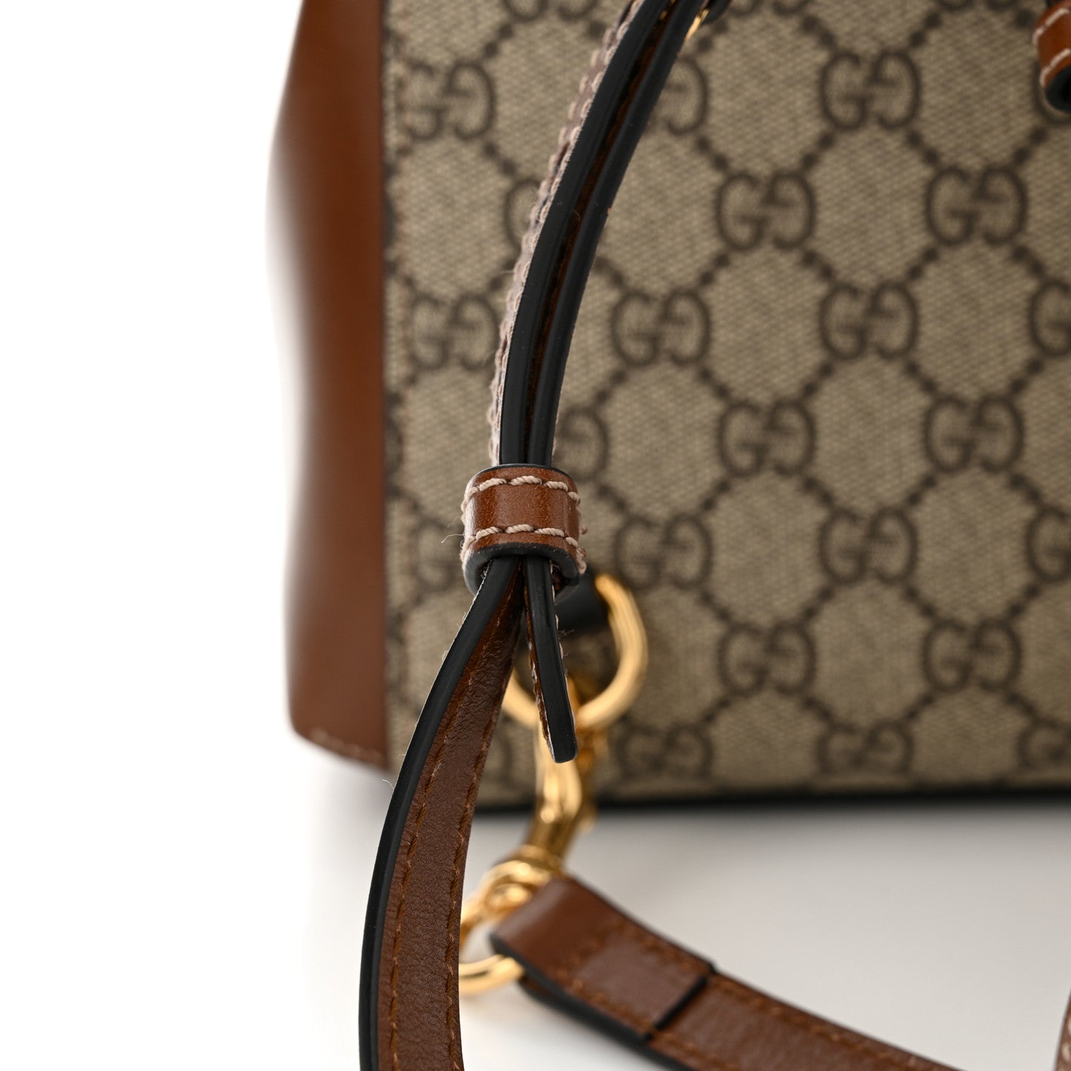 Gucci GG Supreme Monogram Calfskin Padlock Backpack Beige Cuir Black 16 of 16