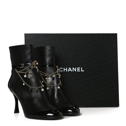 Chanel Lambskin Patent Calfskin Ankle Boots 40 Black 13 of 13