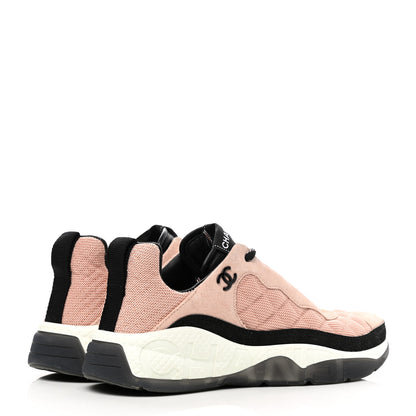 Chanel Mesh Suede Calfskin Quilted Sneakers 39 Pink Beige 4 of 11