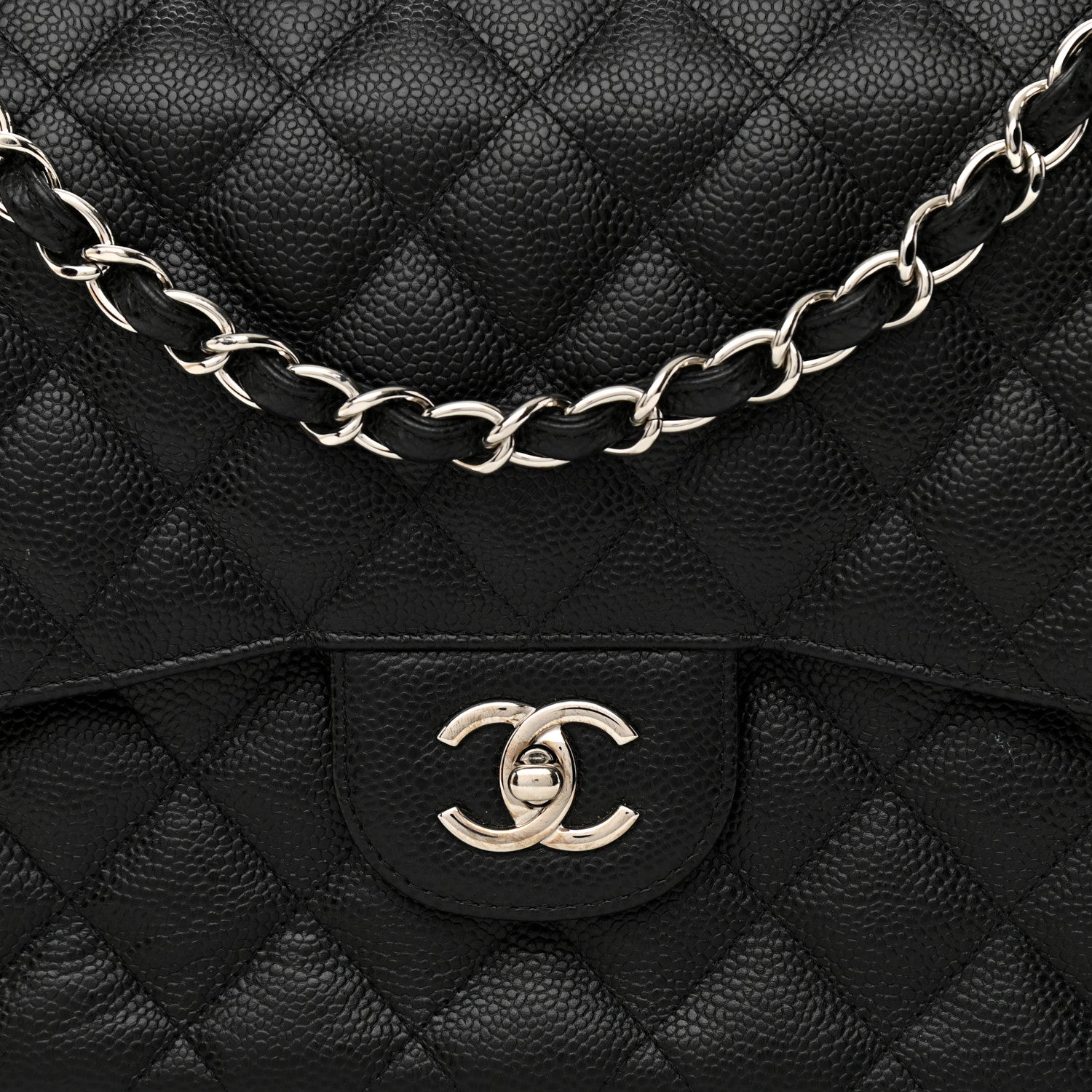 Chanel Caviar Quilted Jumbo Double Flap Black 8 of 12