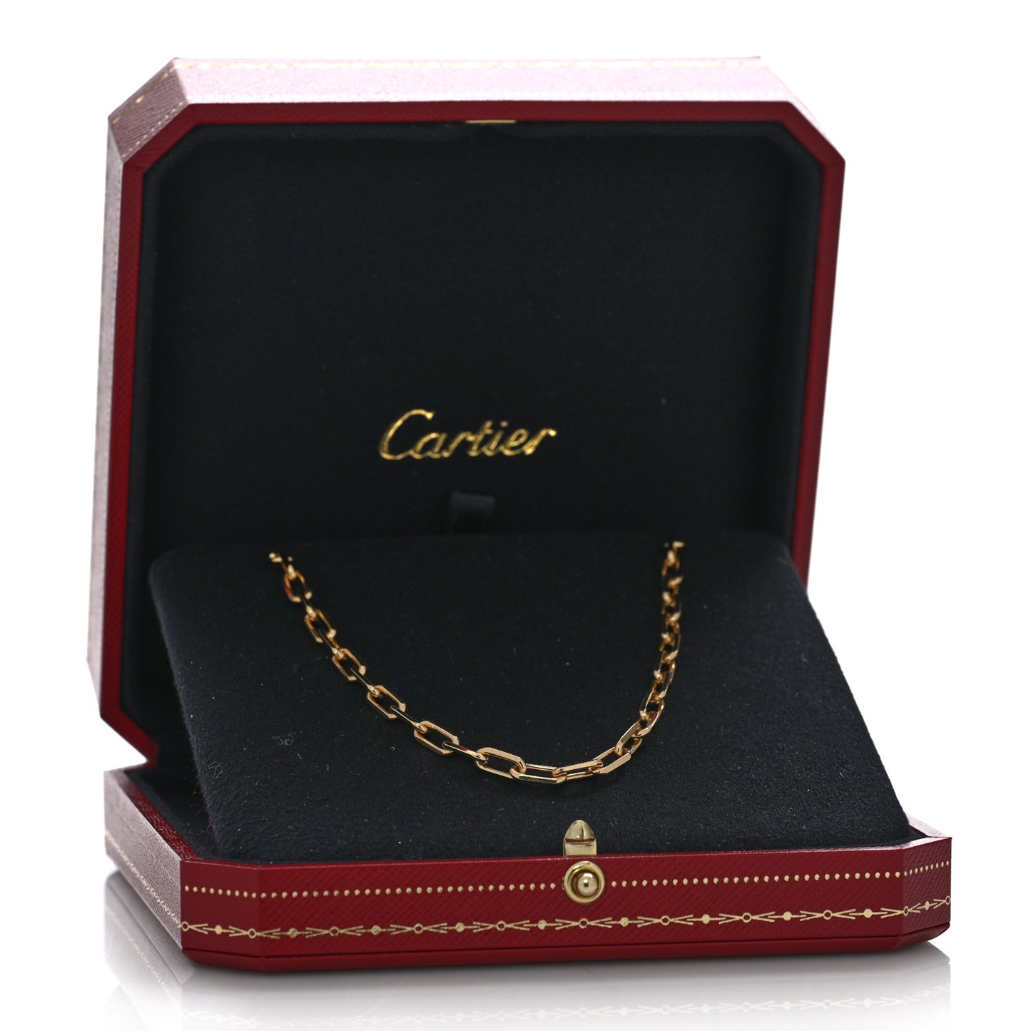 18K Yellow Gold SM Santos De Cartier Link Necklace
