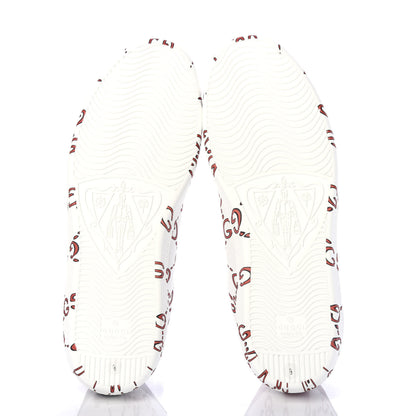Gucci Calfskin GucciGhost Print Mens Ace Sneakers 9 White Hibiscus Red 6 of 12