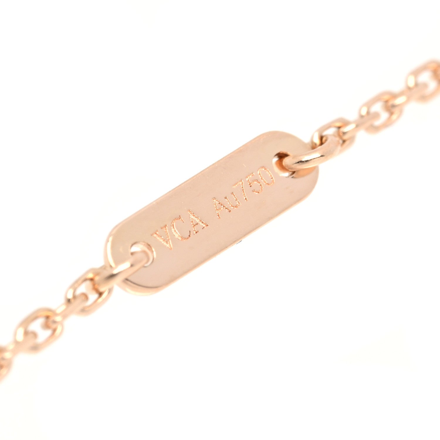 Van Cleef & Arpels 18K Rose Gold Carnelian Sweet Alhambra Pendant Necklace 5 of 6