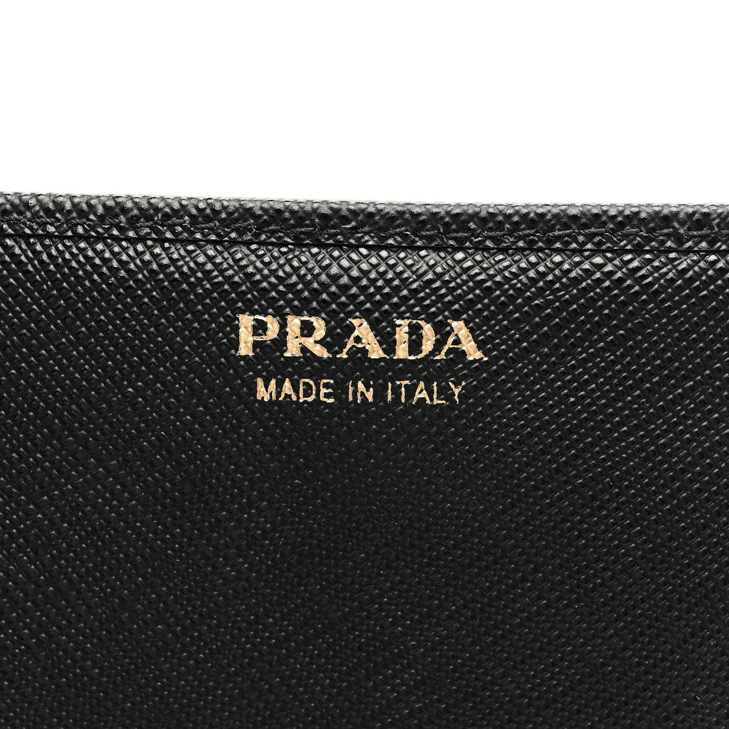 Prada Saffiano Metal Oro Chain Wallet Black 6 of 9