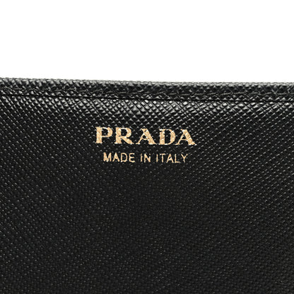 Prada Saffiano Metal Oro Chain Wallet Black 6 of 9
