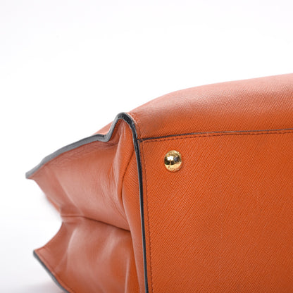 Prada Saffiano Soft Tote Papaya 13 of 19