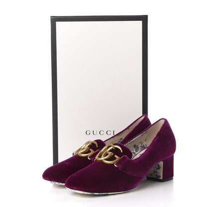 Gucci Softy Velvet GG Victoire 55mm Loafer Pumps 37.5 Fucsia 9 of 9