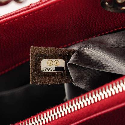 Chanel Caviar Quilted Grand Shopping Tote GST Red 7 of 7