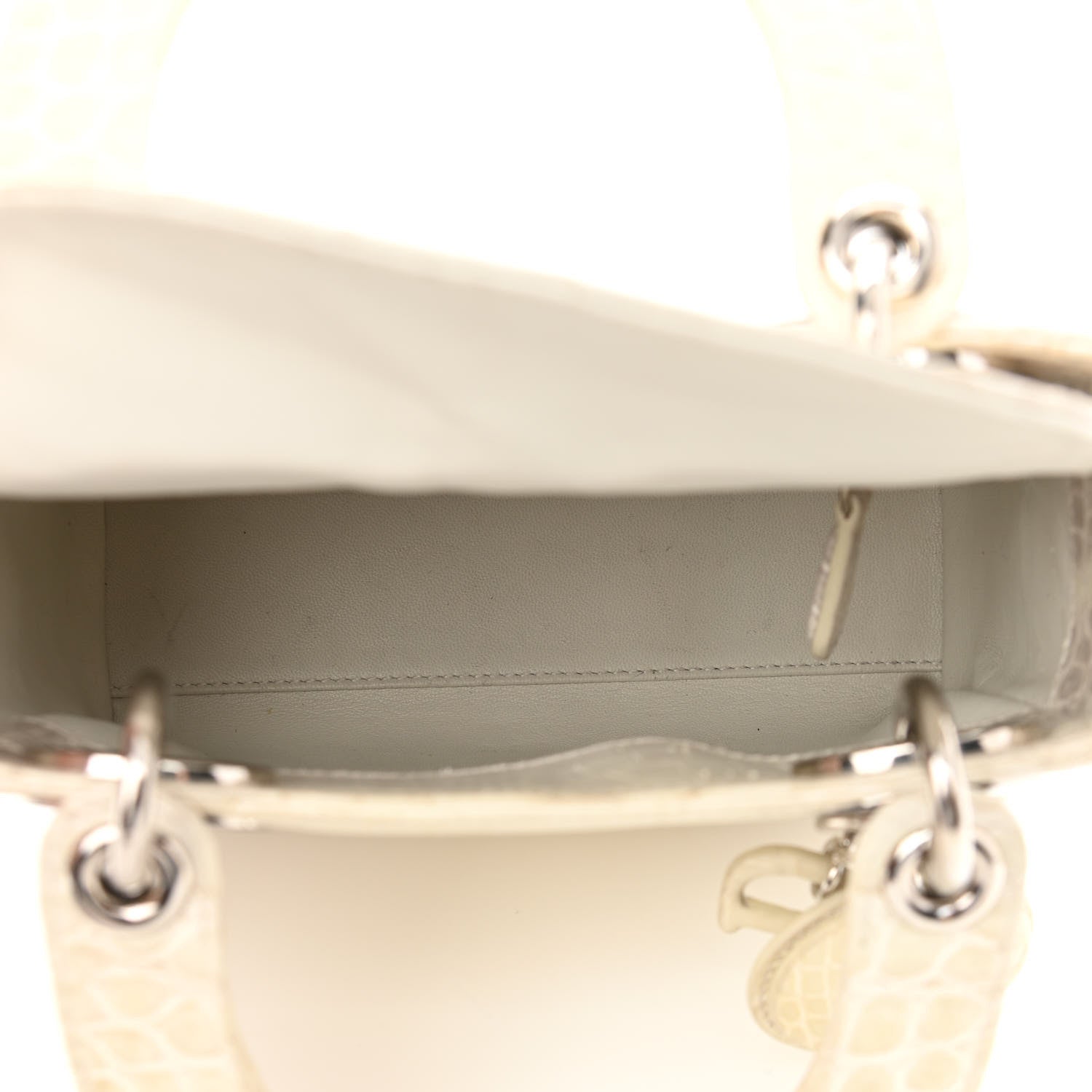 Christian Dior Alligator Mini Lady Dior Off White 4 of 10