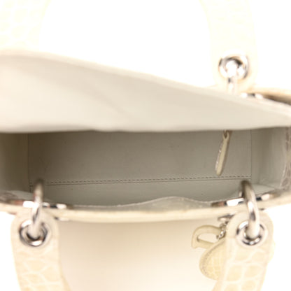 Christian Dior Alligator Mini Lady Dior Off White 4 of 10