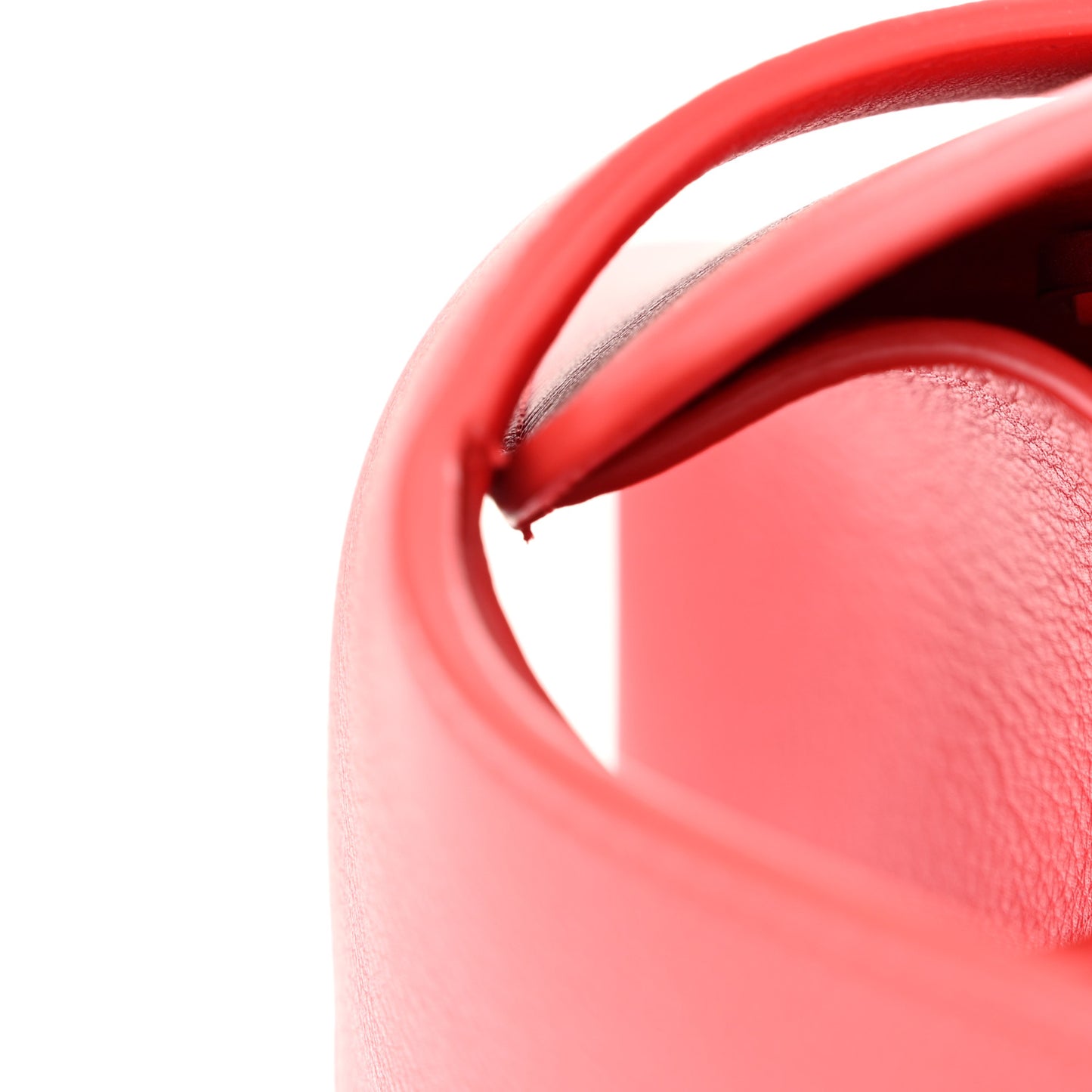 Natural Grain Calfskin Small Hug Bag Red