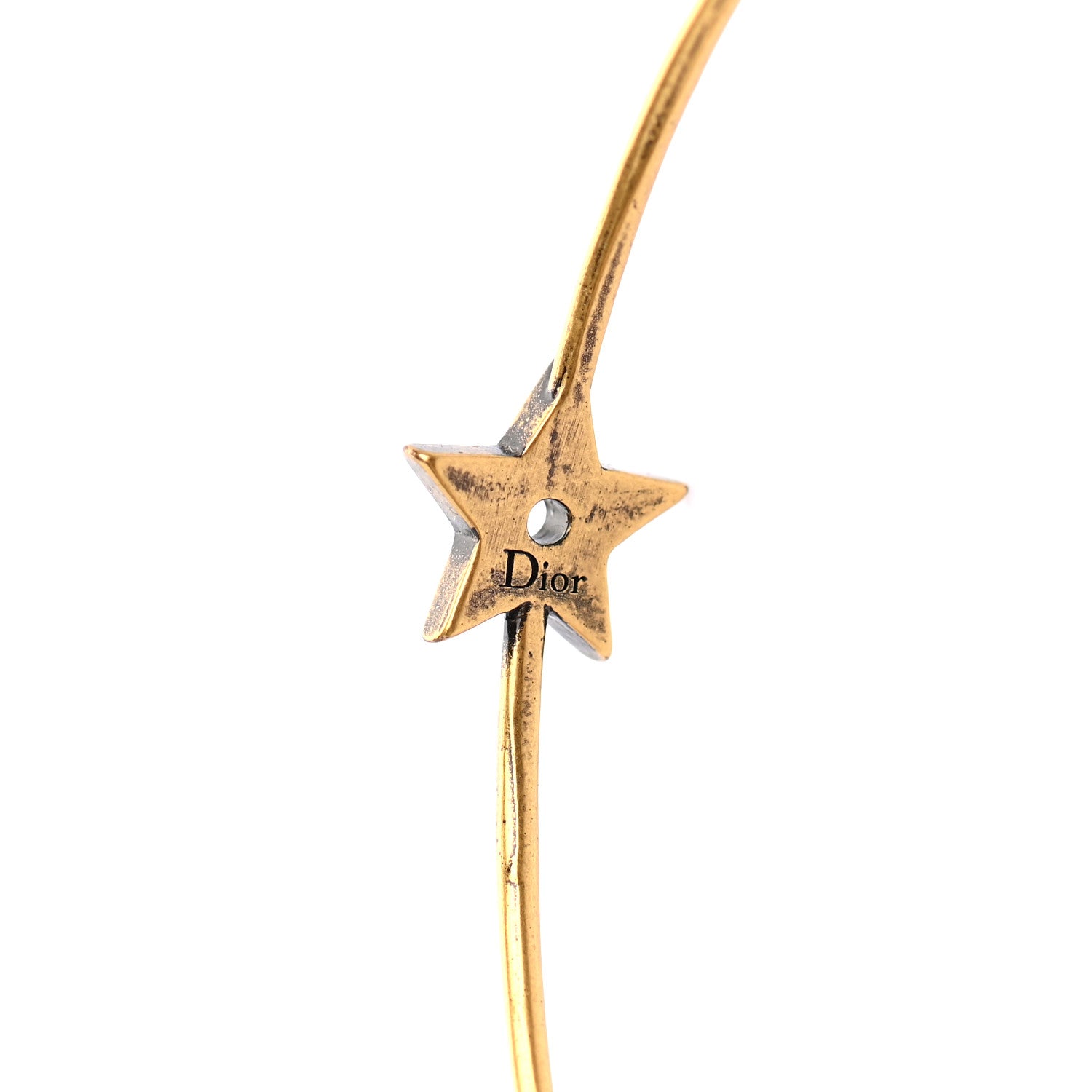 Christian Dior Metal J'Adior Hoop Earrings Aged Gold 5 of 5