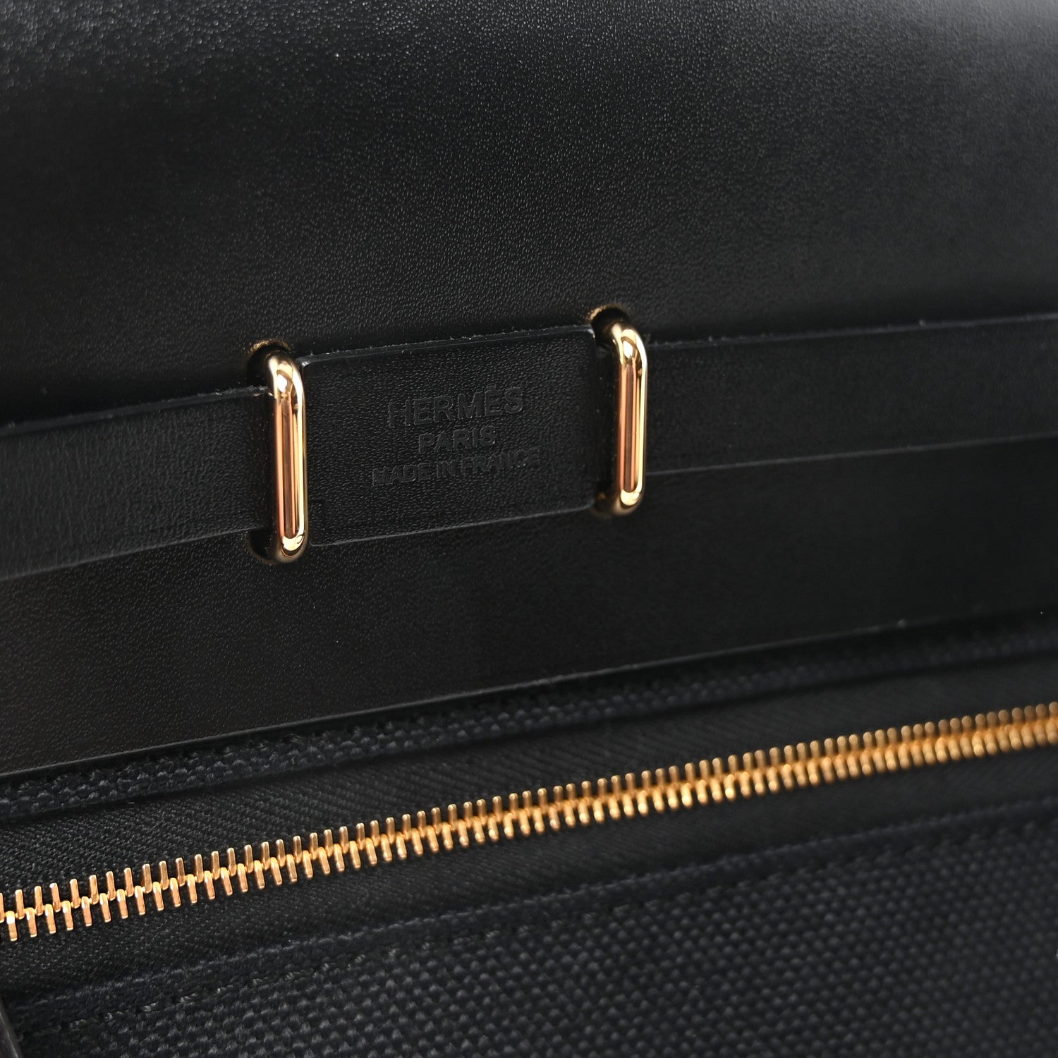 Hermes Military Toile Vache Hunter Herbag Zip Retourne 20 Black 11 of 20