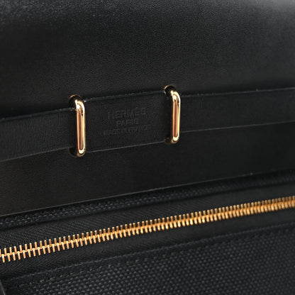 Hermes Military Toile Vache Hunter Herbag Zip Retourne 20 Black 11 of 20
