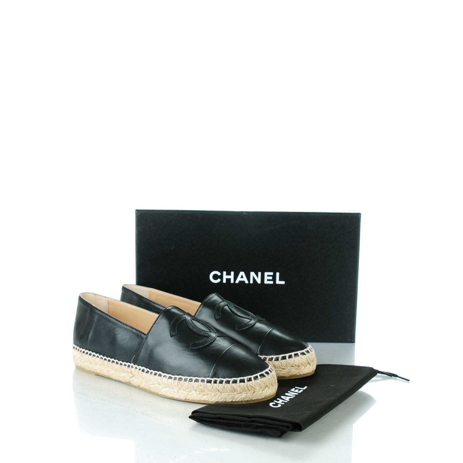 Chanel Lambskin CC Espadrilles 40 Black 10 of 10