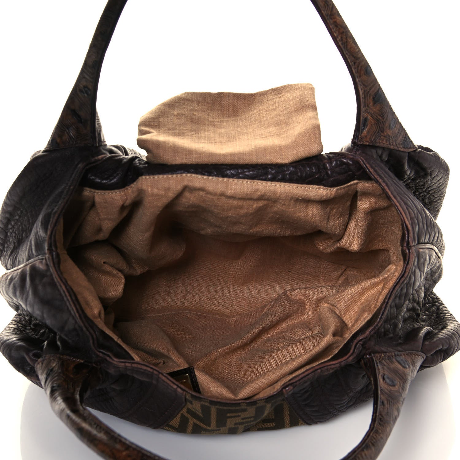 Fendi Zucca Nappa Nuvolata Vitello Tortuga Spy Tobacco Moro 11 of 17