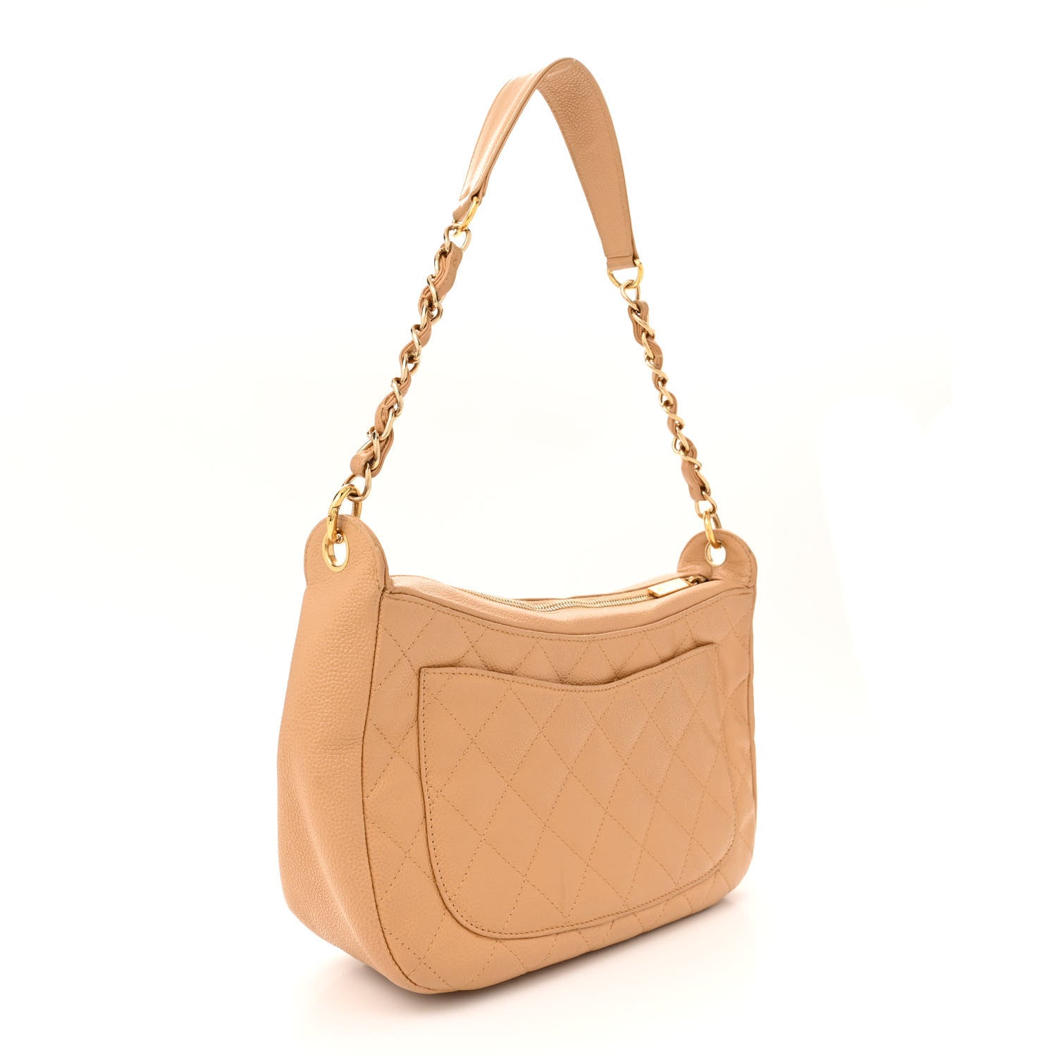 Chanel Caviar Quilted Timeless CC Shoulder Bag Beige 3 of 18