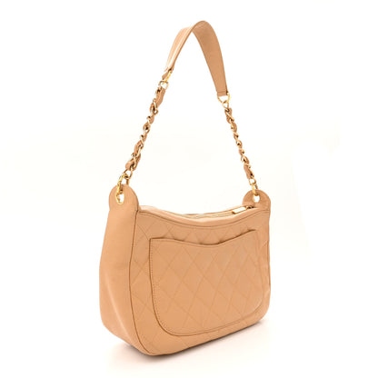 Chanel Caviar Quilted Timeless CC Shoulder Bag Beige 3 of 18