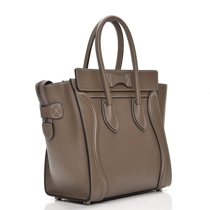 Celine Drummed Calfskin Micro Luggage Souris 3 of 10