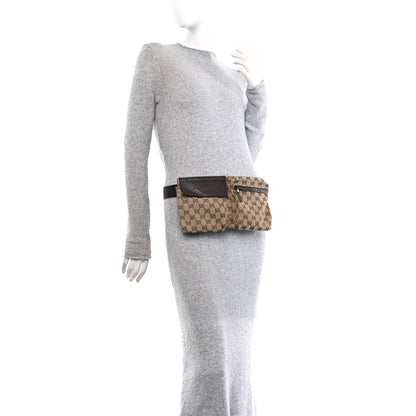 Gucci GG Monogram Double Pocket Belt Bag Dark Brown 2 of 12