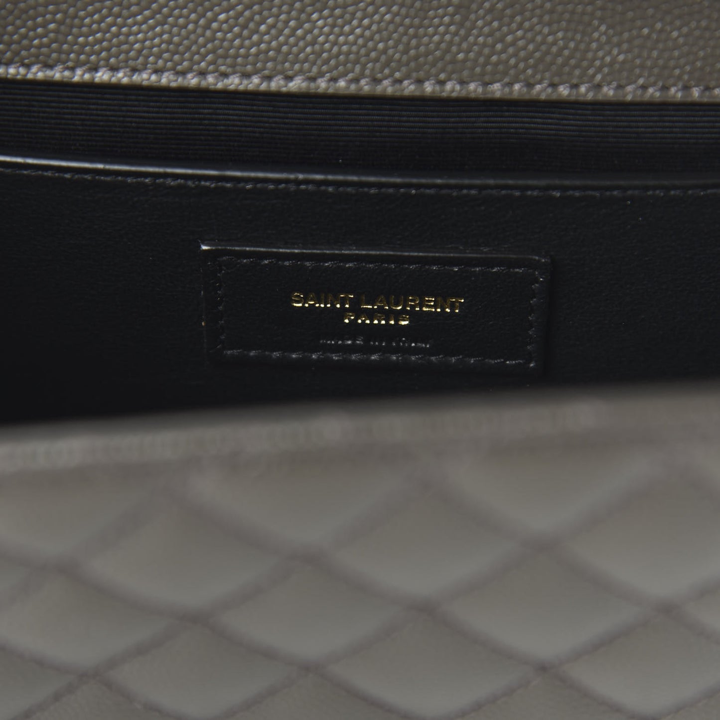 Grain De Poudre Textured Mixed Matelasse Medium Triquilt Monogram Satchel Earth