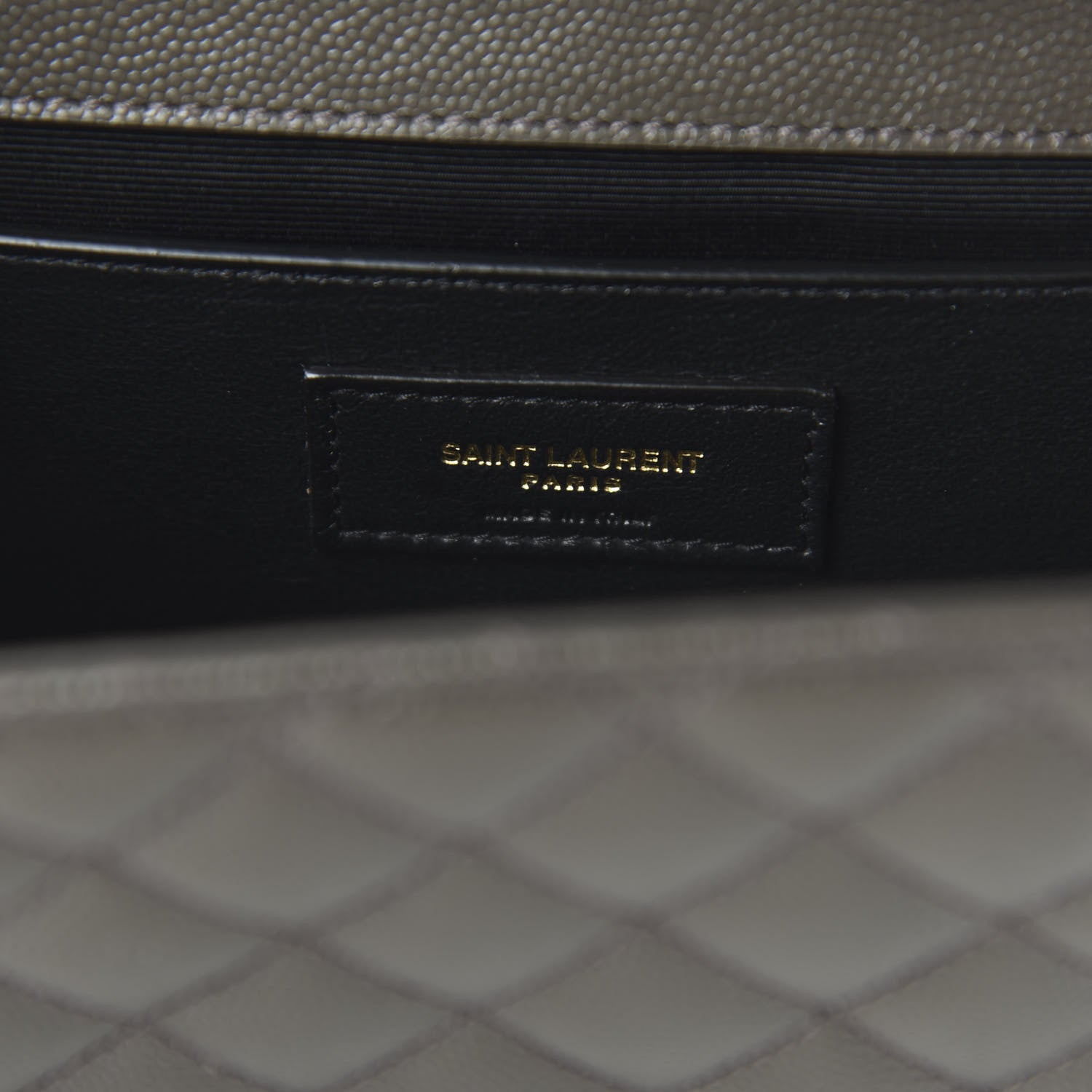 Saint Laurent Grain De Poudre Textured Mixed Matelasse Medium Triquilt Monogram Satchel Earth 8 of 9
