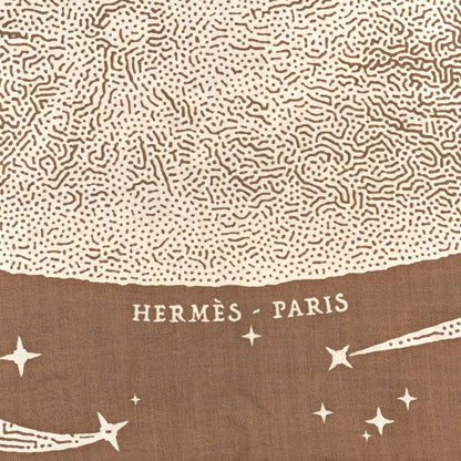 Hermes Cashmere Silk Clair De Lune Shawl 140 Camel White 2 of 3