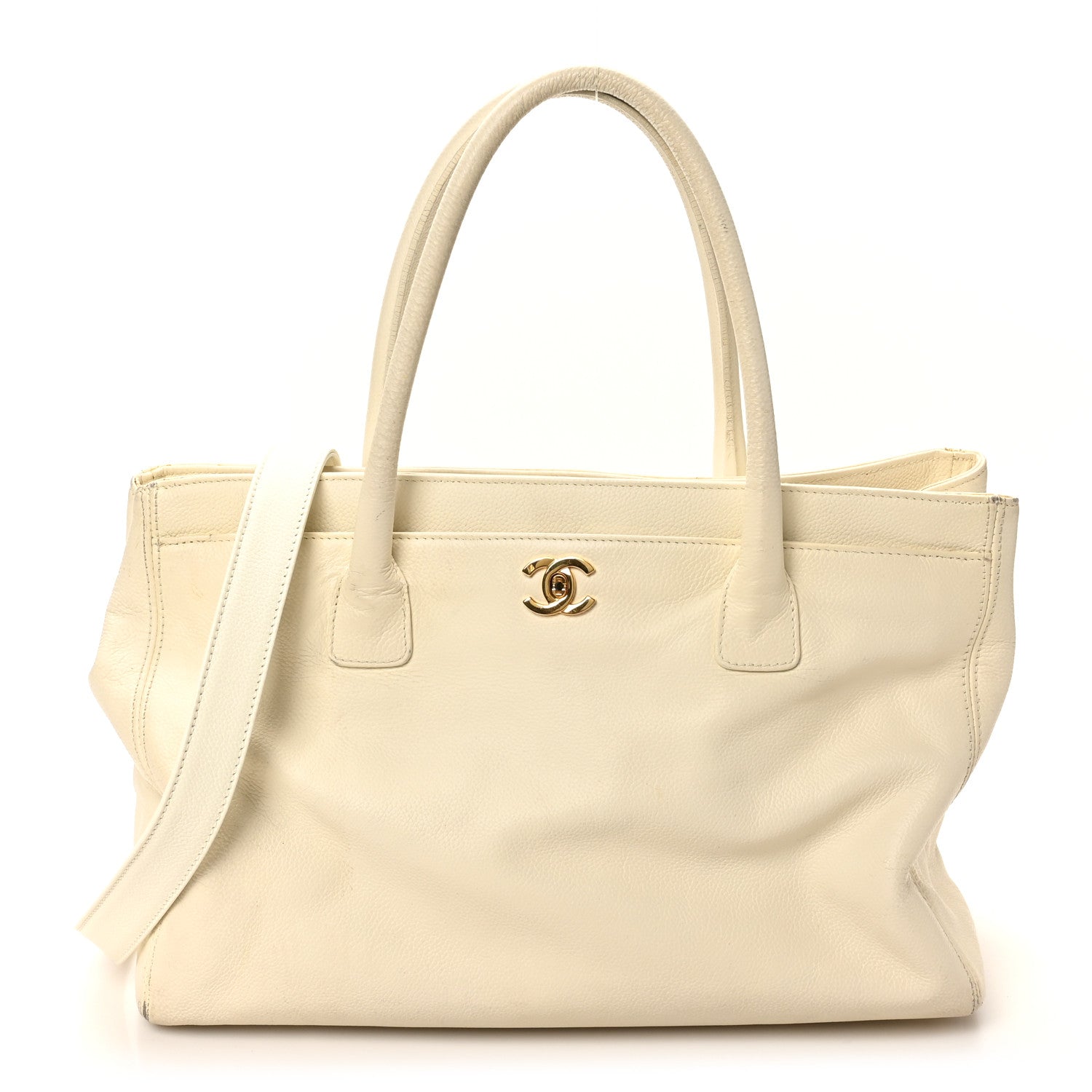 Chanel Caviar Cerf Executive Shopper Tote White 1 of 17