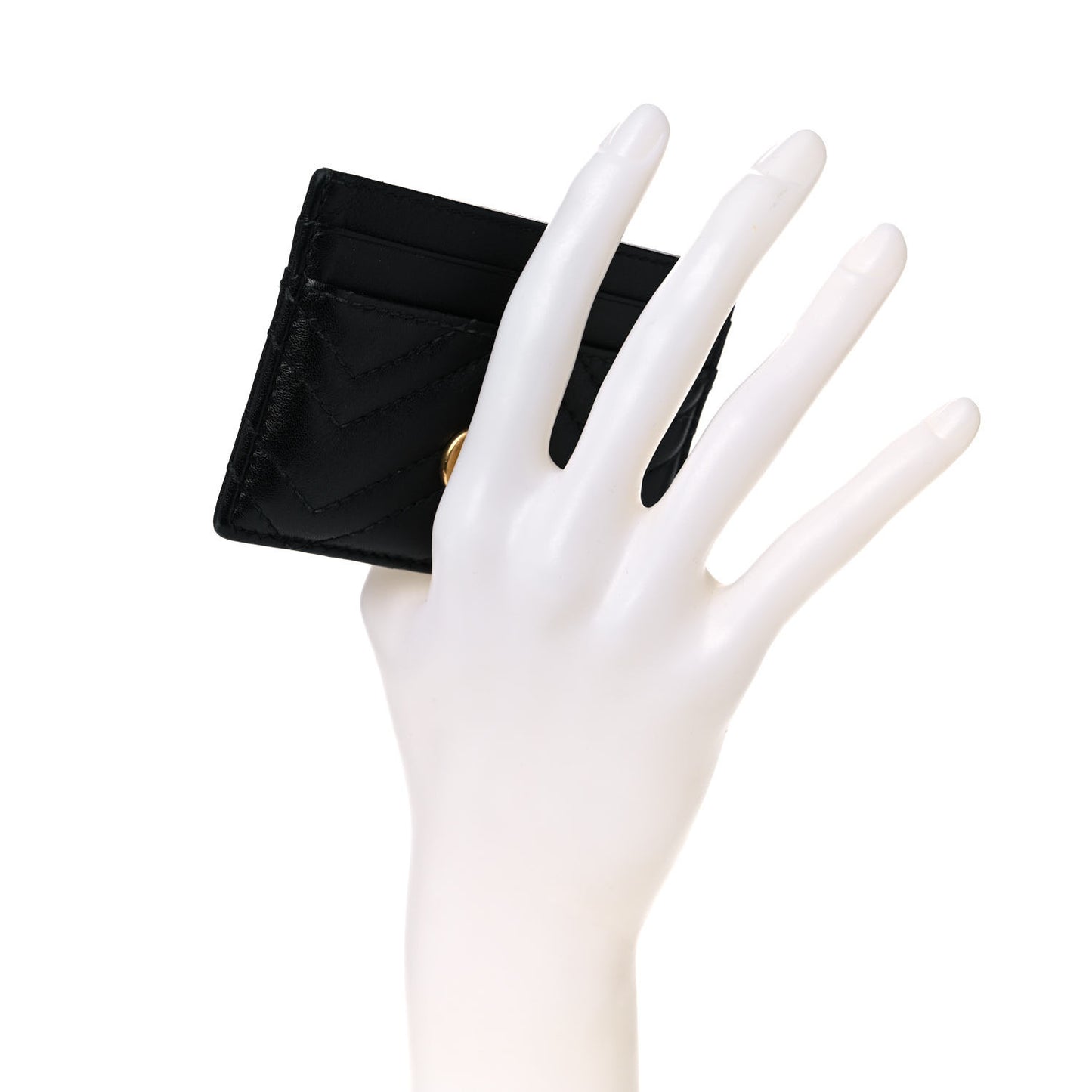 Calfskin Matelasse GG Marmont Card Holder Black