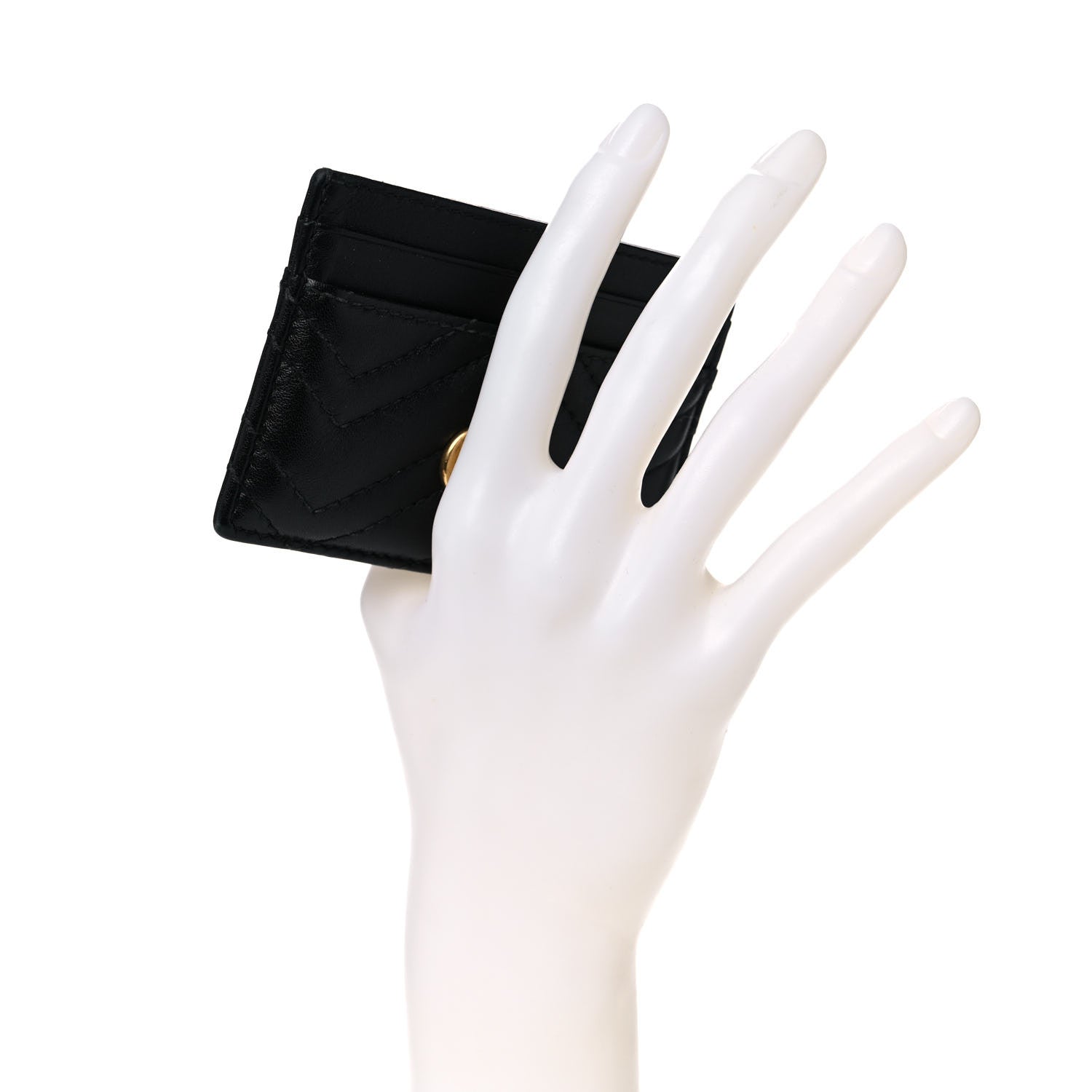Gucci Calfskin Matelasse GG Marmont Card Holder Black 2 of 12