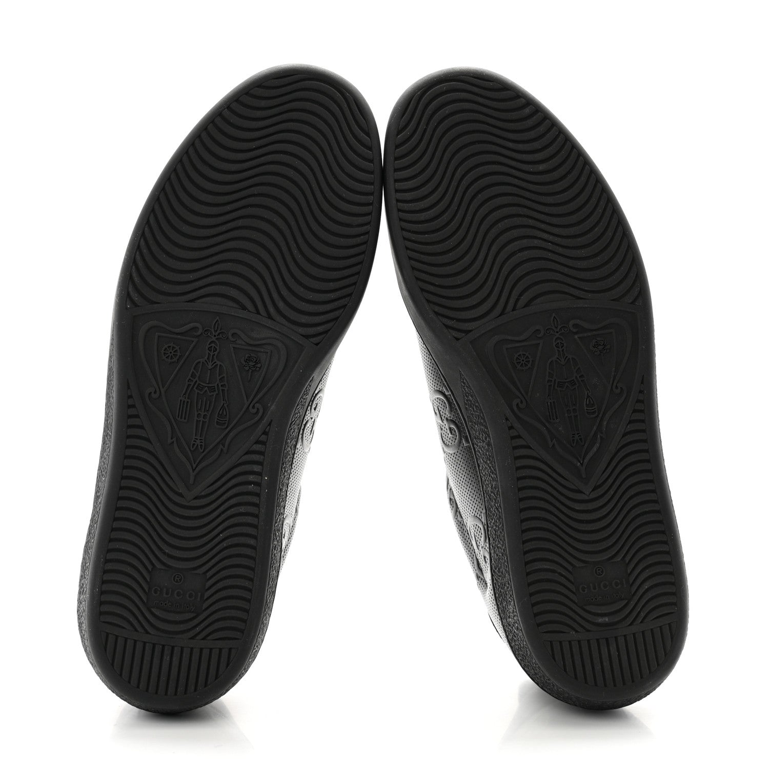 Gucci Calfskin GG Tennis Embossed Mens Ace Sneakers 8 Black 5 of 10