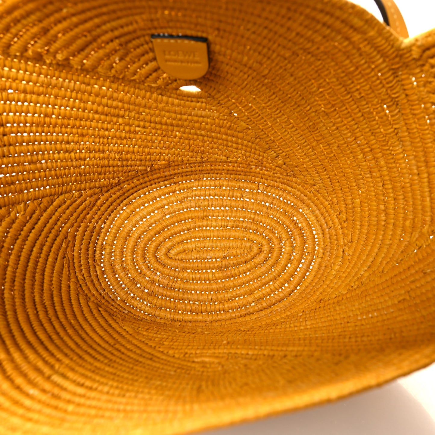 Calfskin Raffia Paulas Ibiza Petal Basket Tote Bag Ochre