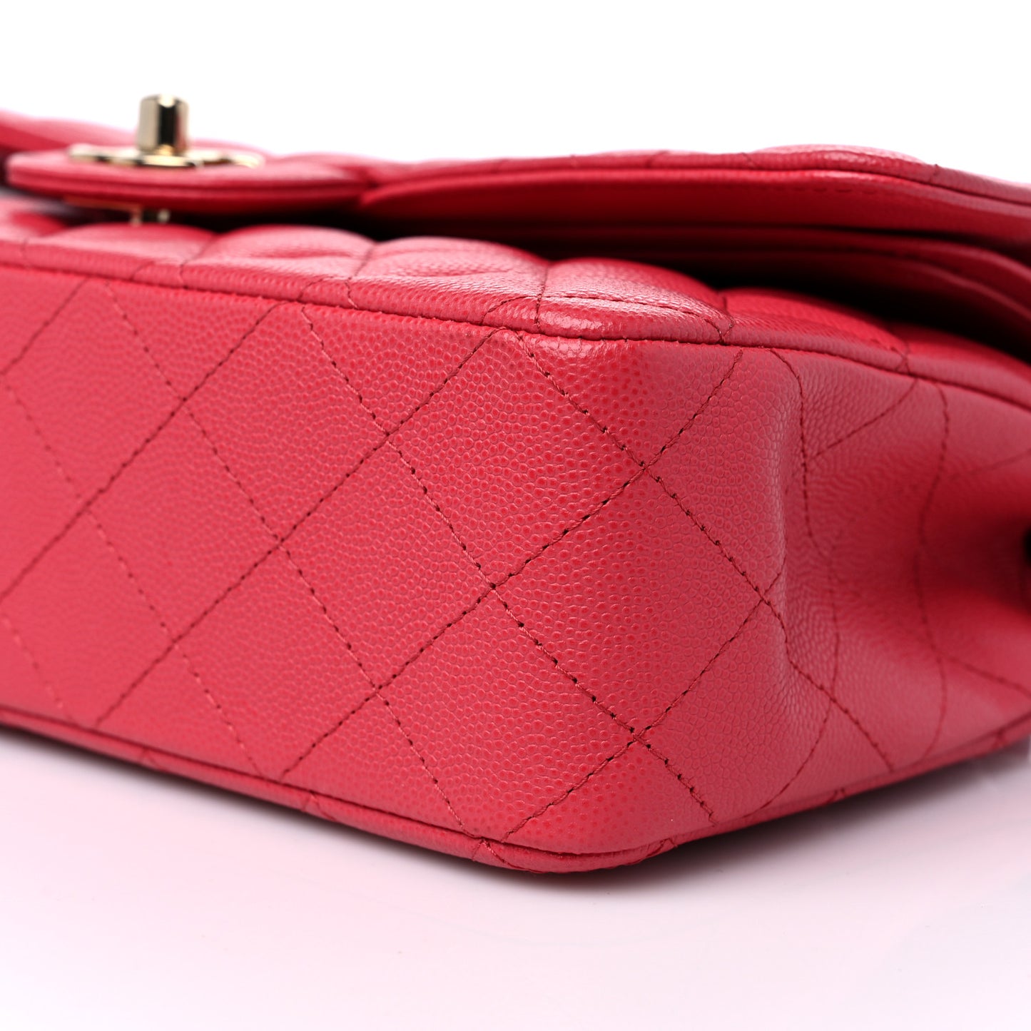 Caviar Quilted Medium Double Flap Pink