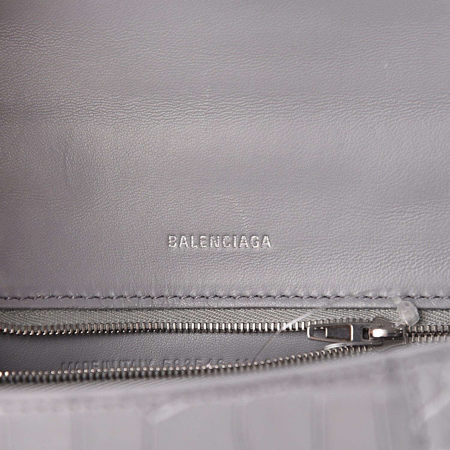 Balenciaga Shiny Calfskin Crocodile Embossed Small Hourglass Top Handle Bag Balenciaga Grey 6 of 15