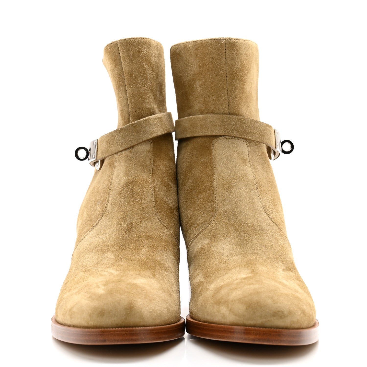 Hermes Suede Frenchie 50 Ankle Boots 39 Beige Gobi 2 of 9