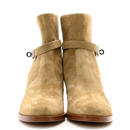Hermes Suede Frenchie 50 Ankle Boots 39 Beige Gobi 2 of 9