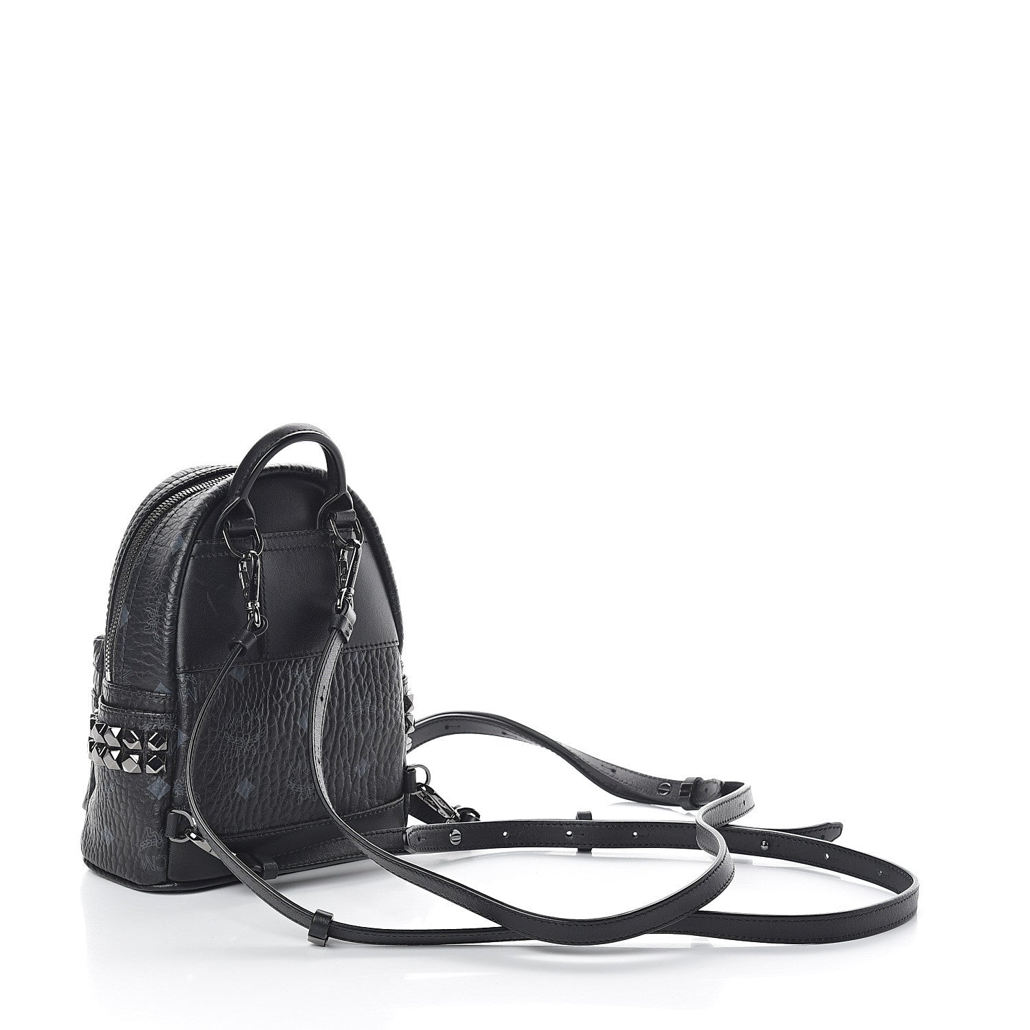 MCM Visetos Side Stud X-Mini Stark Bebe Boo Backpack Black 2 of 7