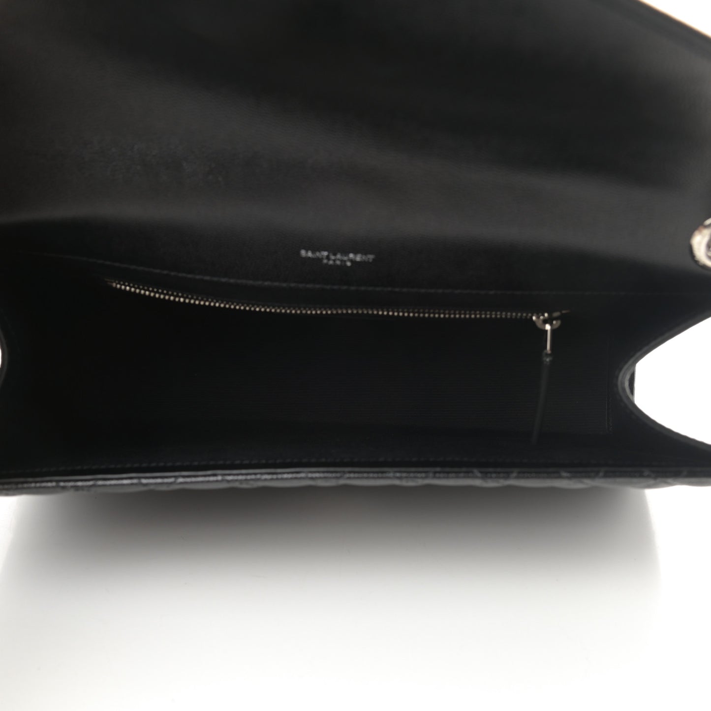 Grain De Poudre Textured Mixed Matelasse Large Triquilt Monogram Satchel Black