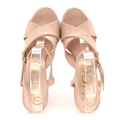 Gucci Malaga Kid Double G 150mm Platform Sandals 39.5 Skin Rose 2 of 9