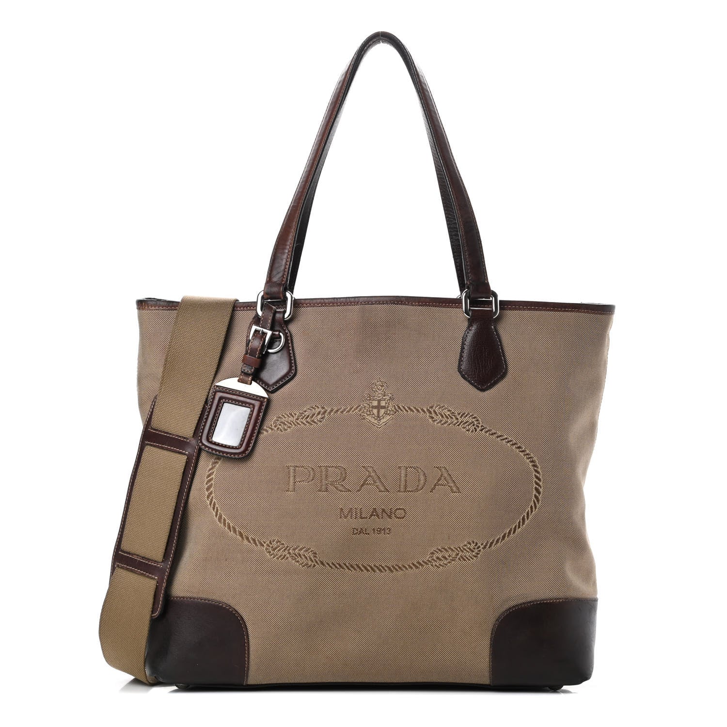 Prada Jacquard Logo Tote Corda Moro 1 of 20
