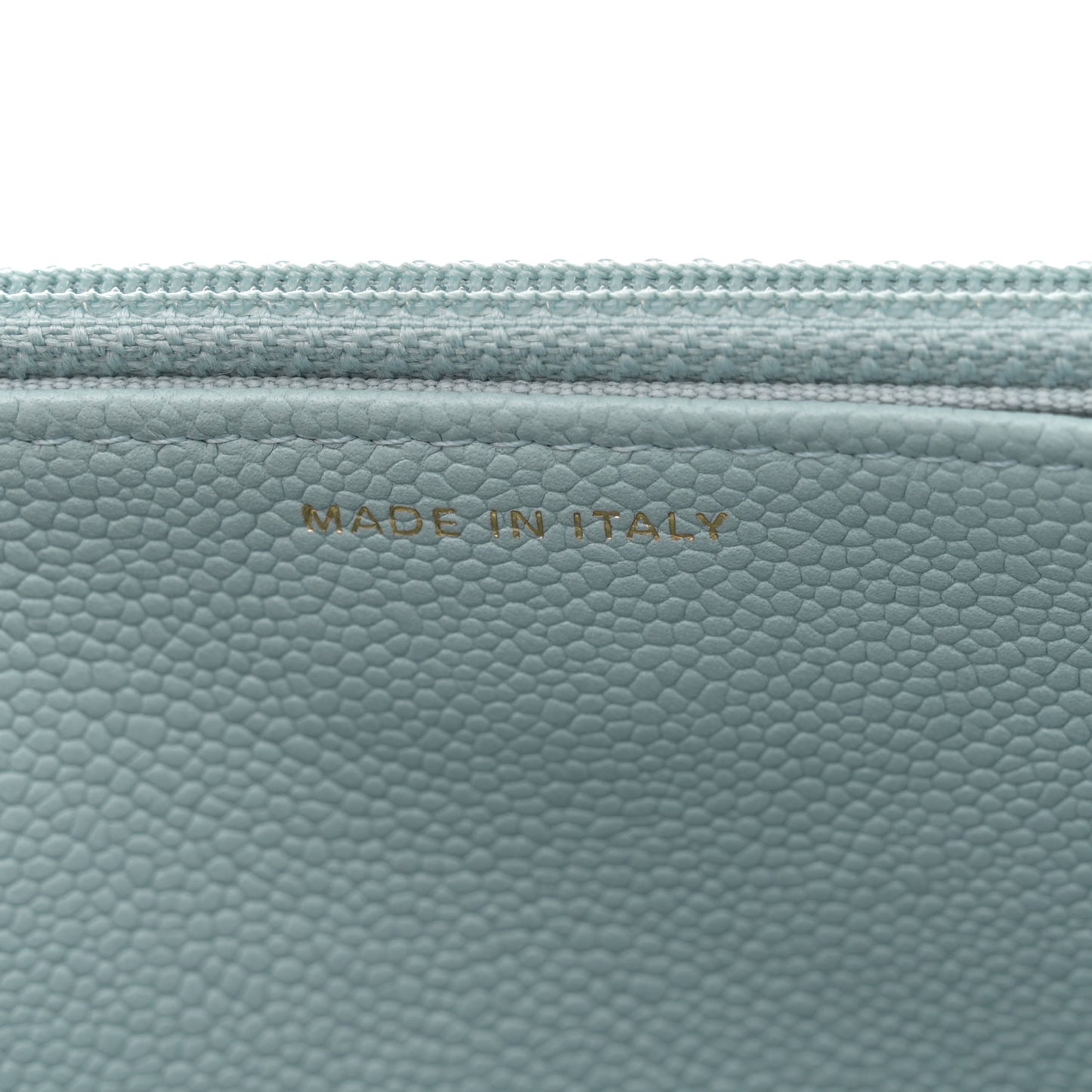 Caviar Quilted Tiny CC Wallet On Chain WOC Light Blue