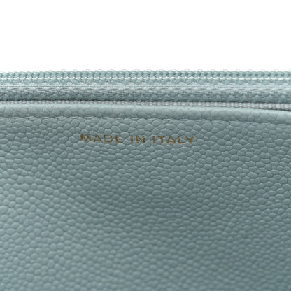 Chanel Caviar Quilted Tiny CC Wallet On Chain WOC Light Blue 7 of 11