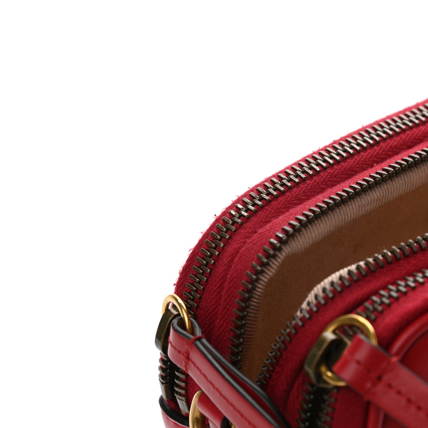 Calfskin Matelasse Mini GG Marmont Chain Crossbody Bag Hibiscus Red