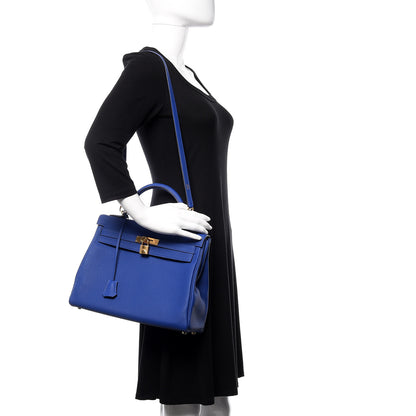 Hermes Togo Kelly Retourne 32 Bleu Electrique 2 of 33