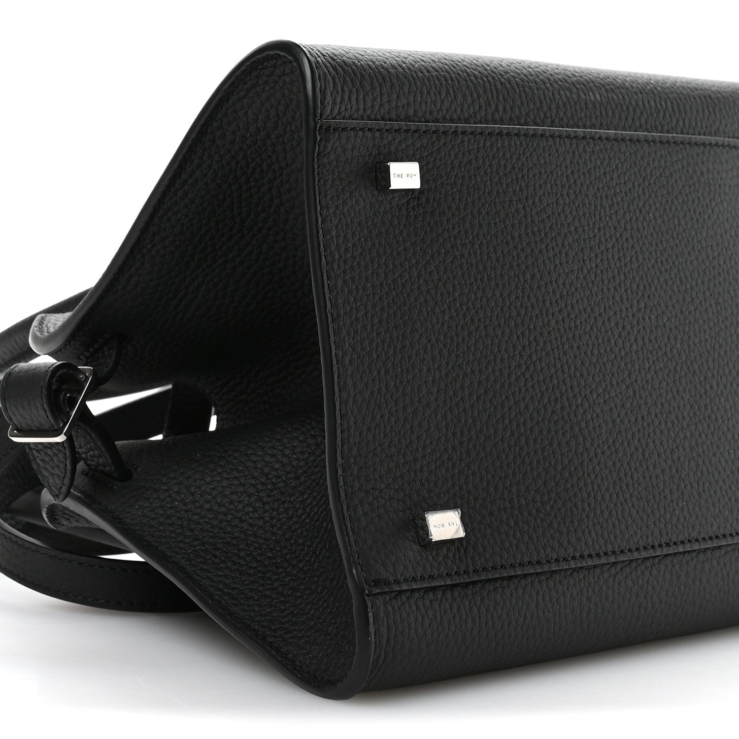 The Row Grained Calfskin Soft Margaux 10 Bag Black 8 of 9