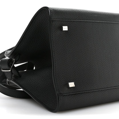 The Row Grained Calfskin Soft Margaux 10 Bag Black 8 of 9