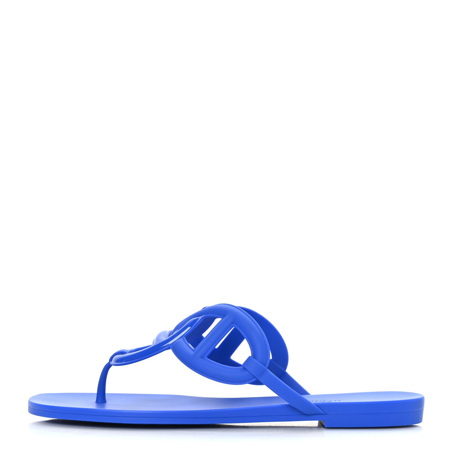 Hermes Rubber Womens Egerie Sandals 41 Bleu Outremer 1 of 8