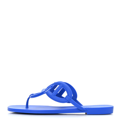 Hermes Rubber Womens Egerie Sandals 41 Bleu Outremer 1 of 8