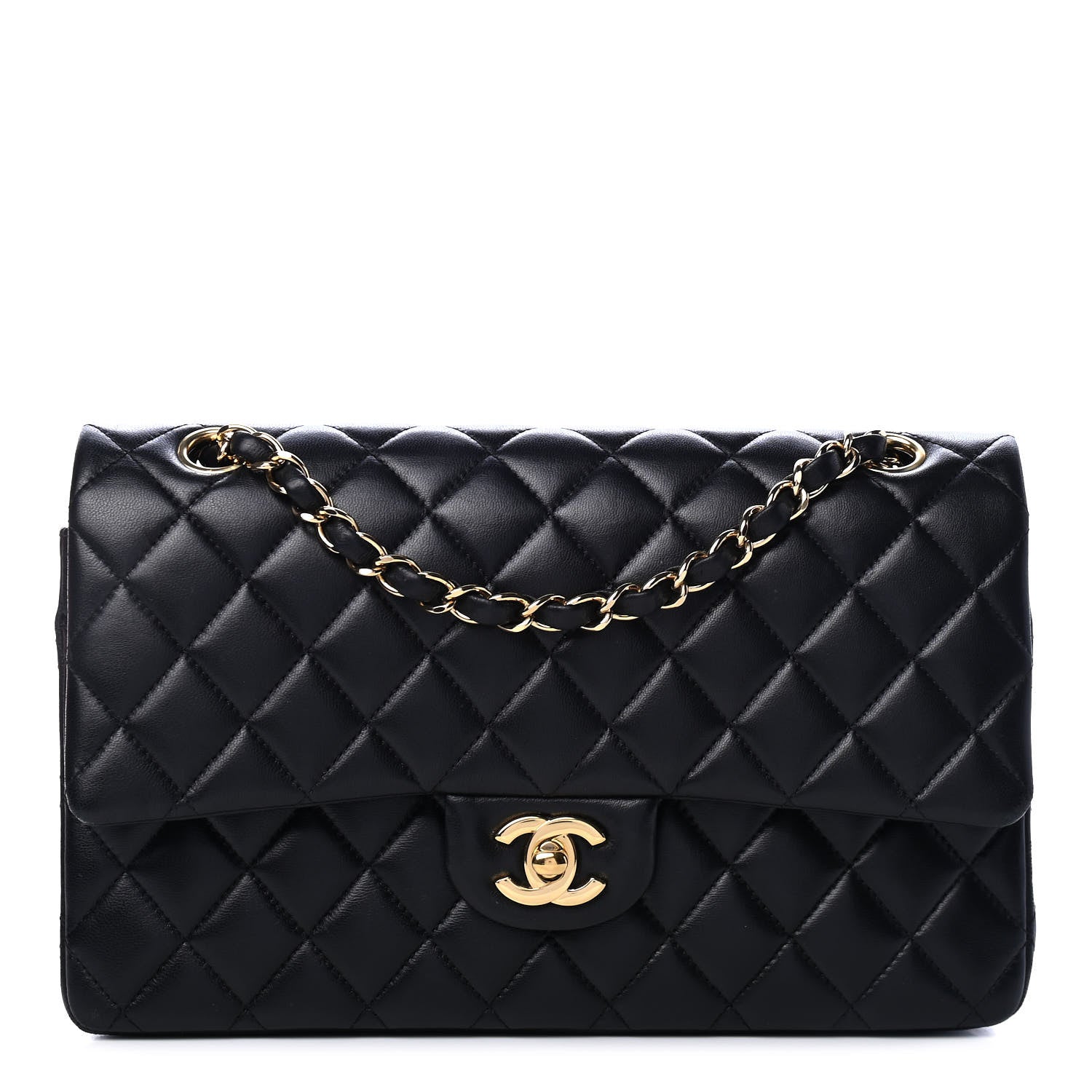Chanel Lambskin Quilted Medium Double Flap Black 1 of 4
